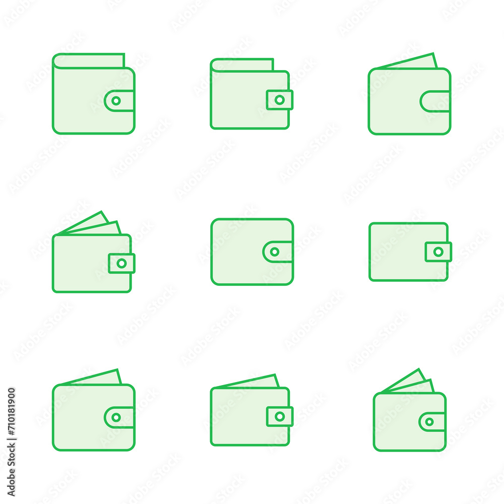 Wallet icon set. wallet vector icon