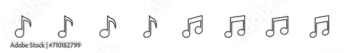 Music icon set. note music icon vector photo