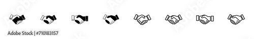 Handshake icon set. business handshake. contact agreement photo
