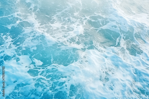 Abstract blue sea water with white foam for background, nature background concept 