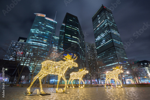 Montreal, Quebec, Canada cityscape in Christmas