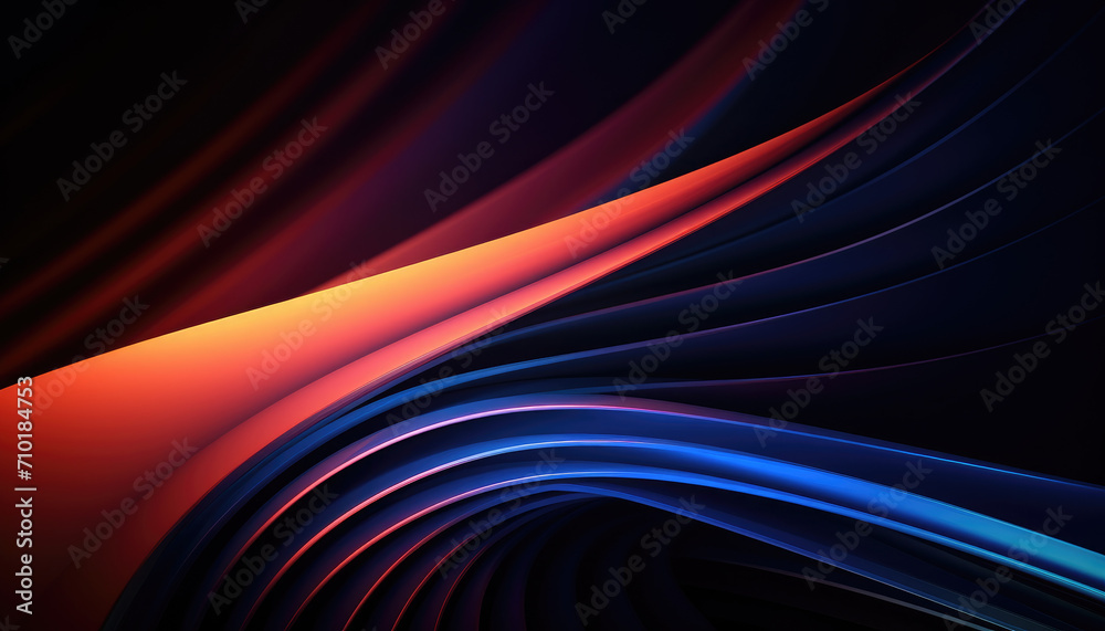 Fototapeta premium Futuristic abstract dark coloured wavy forms background