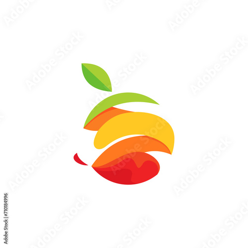 fruit logo split into one shape.