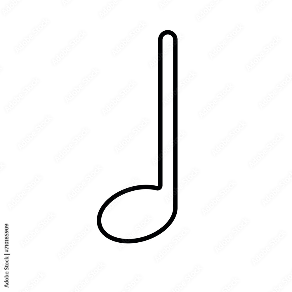 Vector flat outline music note isolated on white background Vector flat outline music note isolated on white background