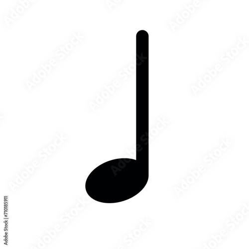 Vector flat music note isolated on white background