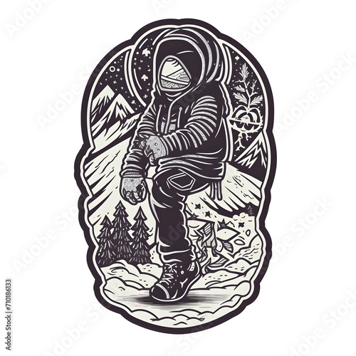 Snowboard Sticker, Large PNG 