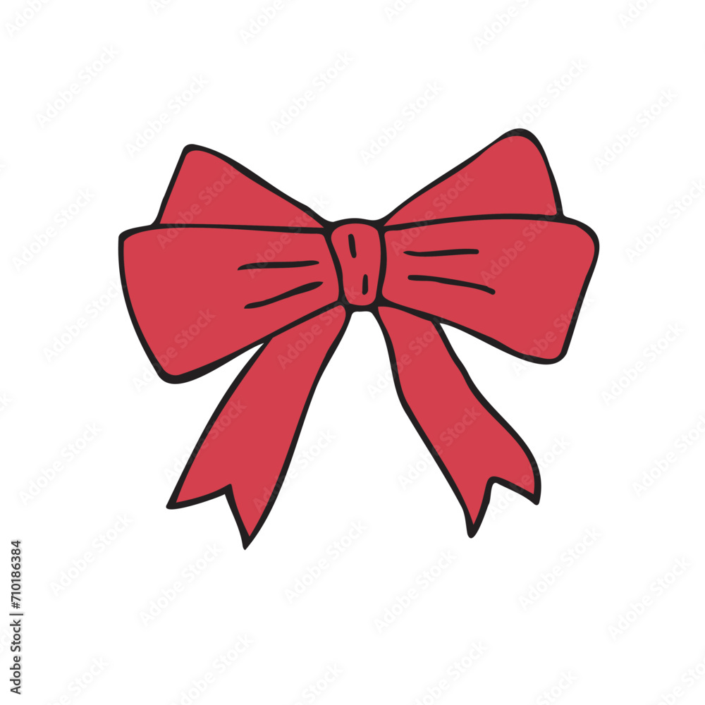 Vector hand drawn sketch doodle red bow tie isolated on white background Vector hand drawn sketch doodle red bow tie isolated on white background