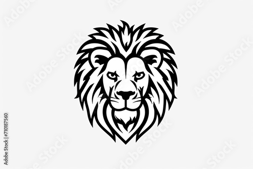 A fierce lion head  captured in stunning line art  roars with regal grace and majestic power  its flowing mane a symbol of strength and beauty in this captivating sketch