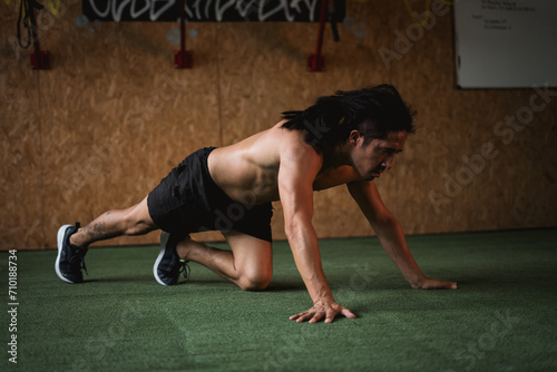 man in the gym exercising