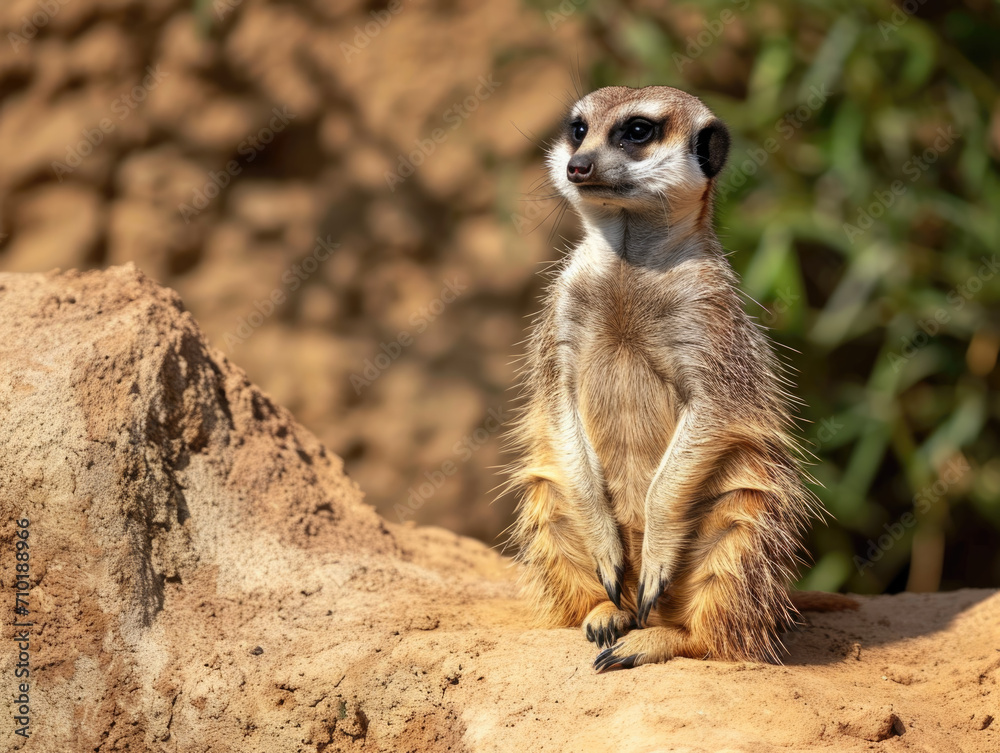 Portrait of a meerkat in its natural habitat. Portrait of a meerkat in its natural habitat.