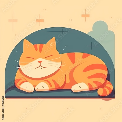 Cute cat cartoon pastel colors