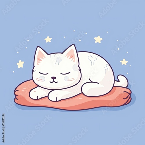 Cute cat cartoon pastel colors