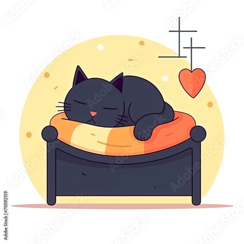 Cute cat cartoon pastel colors