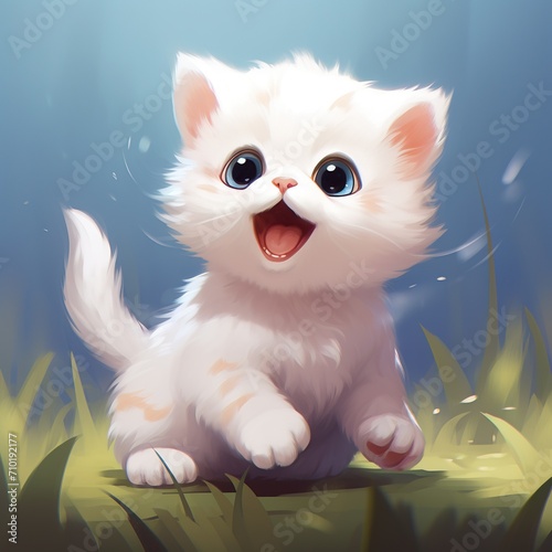 Cute cat cartoon pastel colors