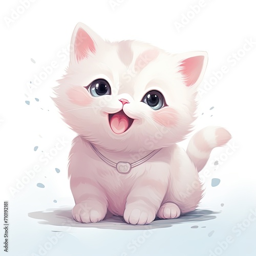 Cute cat cartoon pastel colors