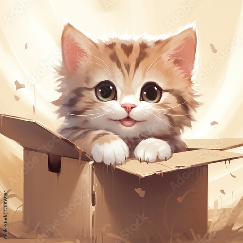 Cute cat cartoon pastel colors
