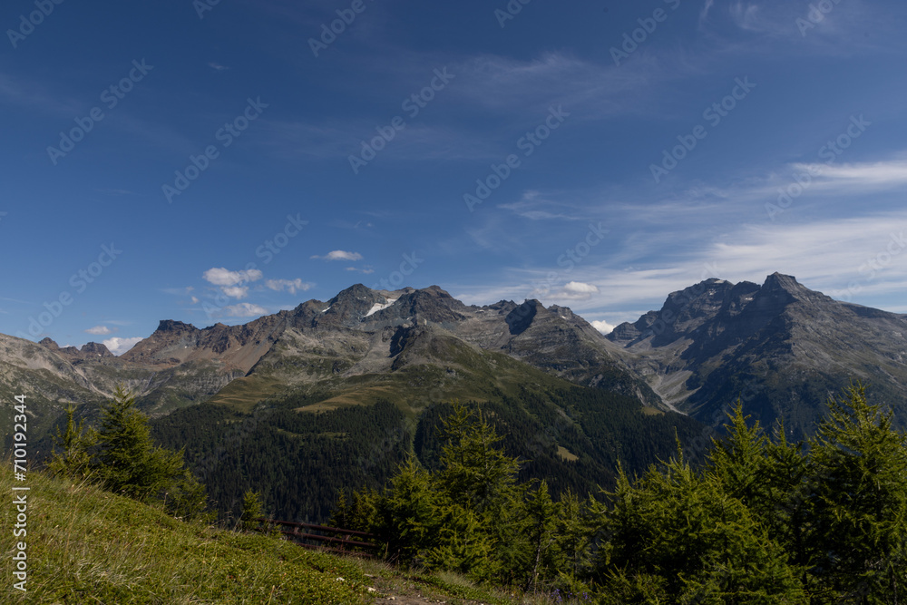 Amazing mountain views of Swiss alps in Wallis in Switzerland