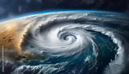 Dramatic satellite view of Hurricane Florence: A powerful super typhoon swirling over the Atlantic, revealing the mesmerizing eye of the storm