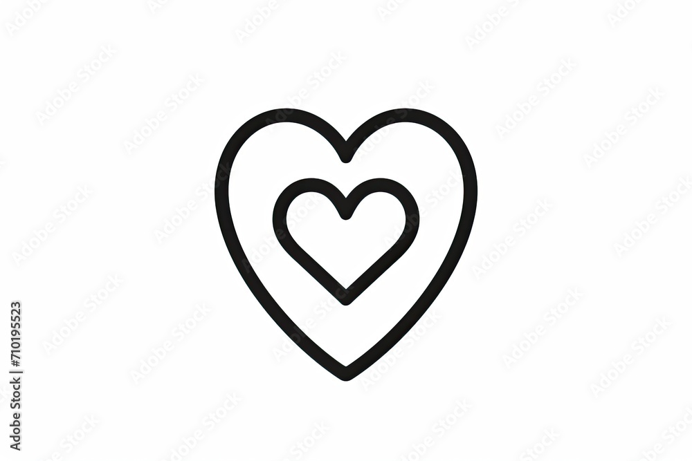 A hand-drawn sketch of a simple yet powerful heart symbol, rendered in black and white graphics, evoking a sense of bold and timeless design