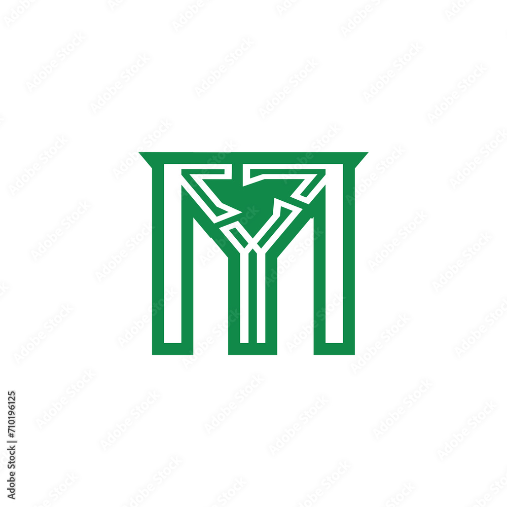 Initial building letter M logo design Initial building letter M logo design
