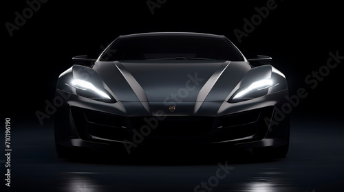 black luxury car on a black background © Gomez