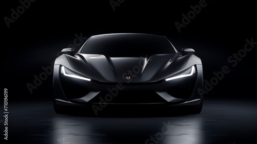 black luxury car on a black background © Gomez