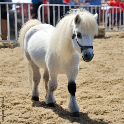 Horses 1  - mini horse white black baby pony halter