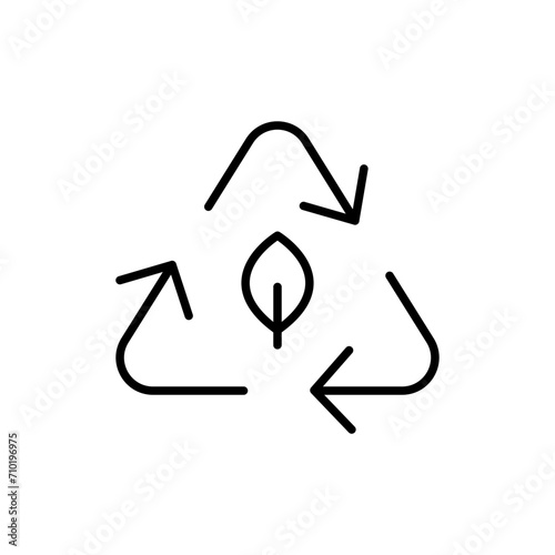 Eco recycle outline icons, minimalist vector illustration ,simple transparent graphic element .Isolated on white background