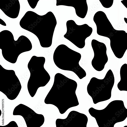 black and white seamless cow pattern © akarawit
