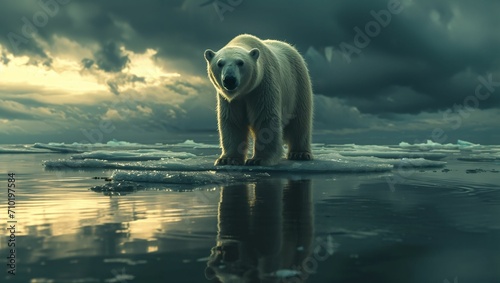 polar bear on the ice