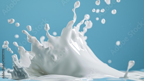Splash of milk with clipping path. 3D illustration, milk, liquid, drink, splashing, motion, dairy, beverage, cream, white, fresh, food, freshness, drop, Gen AI