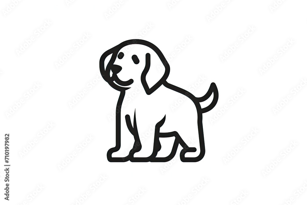 Obraz premium A striking clipart of a sketched dog, crafted with intricate line art and delicate shading, creating a stunning illustration that captures the timeless beauty of a loyal companion in a simple yet pow