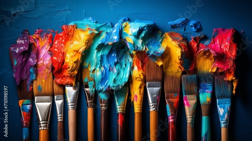 Creative tools  brushes, pencils, and sculpting implements unleashing artistic inspiration photo