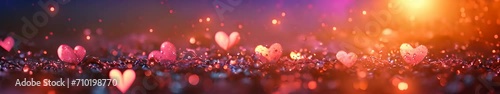 Romantic Valentine Banner with Hearts for Dating, Love, and Intimacy Websites. Ideal for Valentine's Promotions, Dating Apps, and Romantic Events.  Generative AI photo