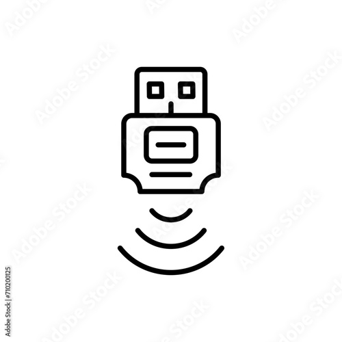 Usb dongle outline icons, computer parts minimalist vector illustration ,simple transparent graphic element .Isolated on white background