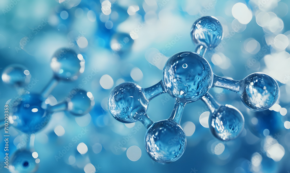 Liquid blue molecules, Generative AI Liquid blue molecules, Generative AI