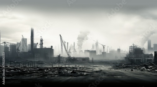 factory grey industrial background illustration machinery manufacturing, construction engineering, technology urban factory grey industrial background