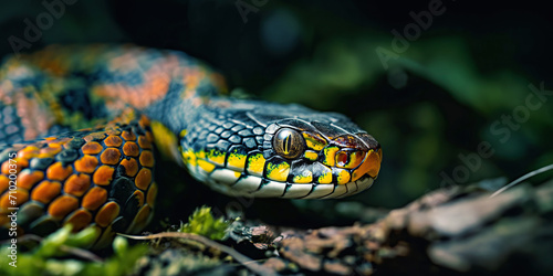 Close-Up Image of a Snake on the Ground