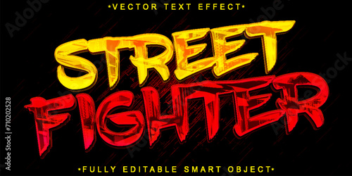 Shiny Street Fighter Vector Fully Editable Smart Object Text Effect