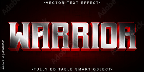 Silver Red Warrior Vector Fully Editable Smart Object Text Effect