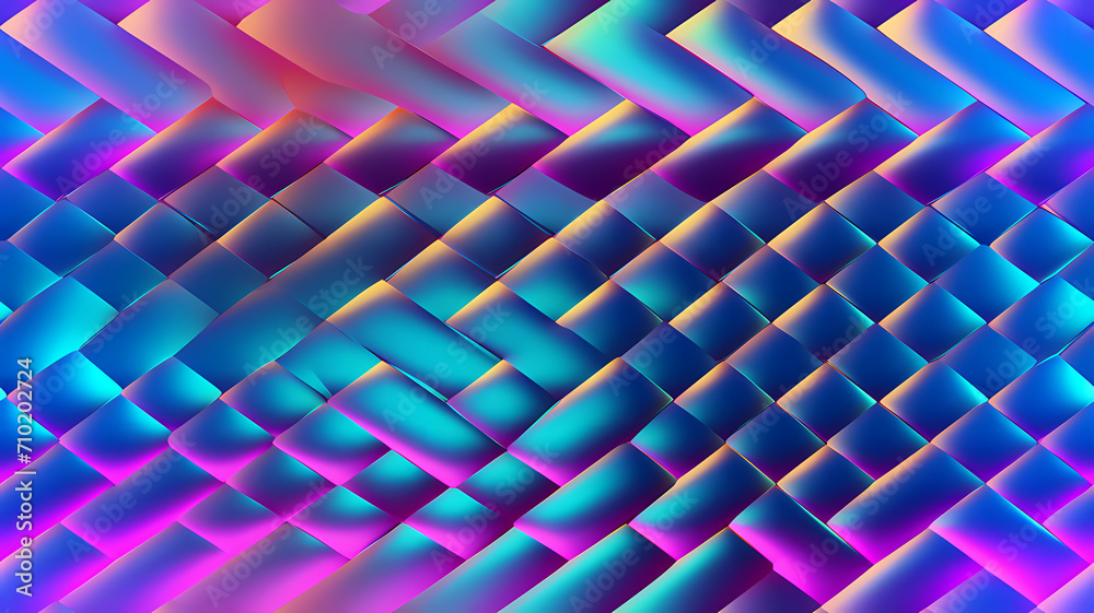 Fototapeta premium Holographic neon grid background