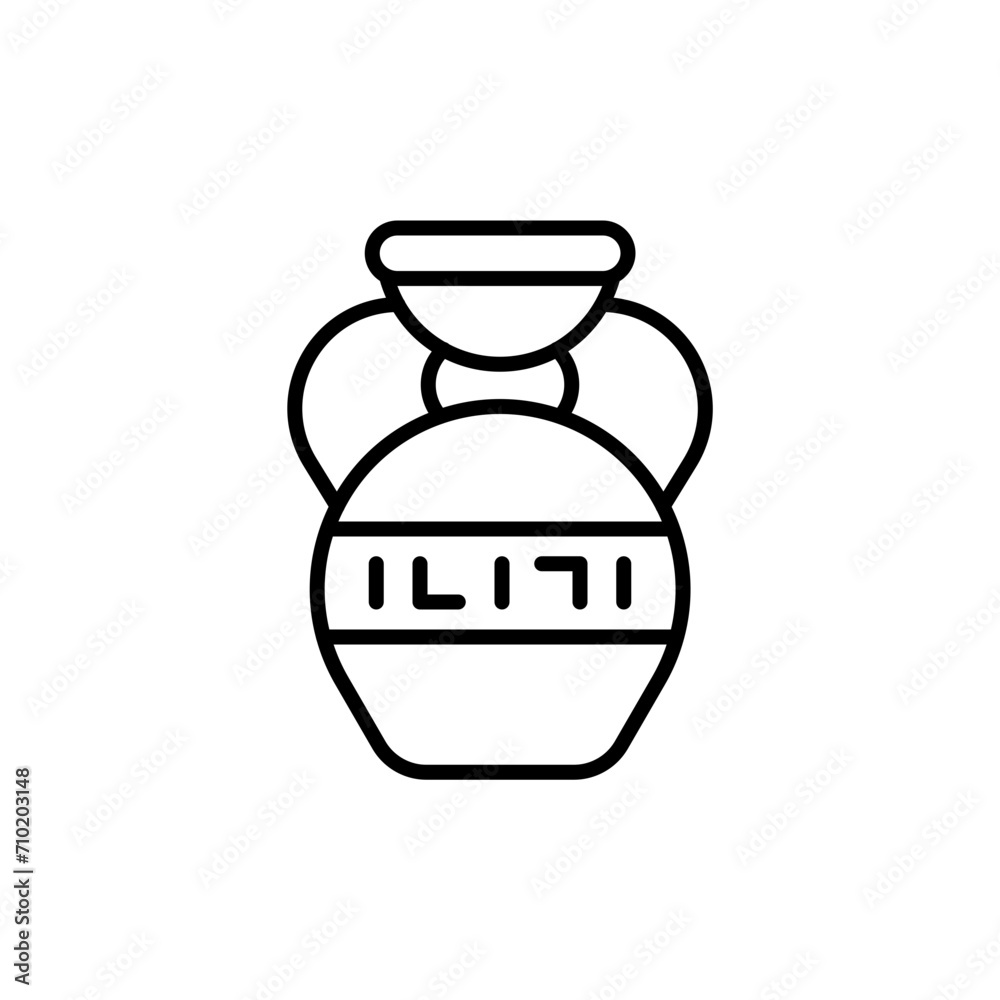 Ancient jar outline icons, egypt minimalist vector illustration ,simple transparent graphic element .Isolated on white background