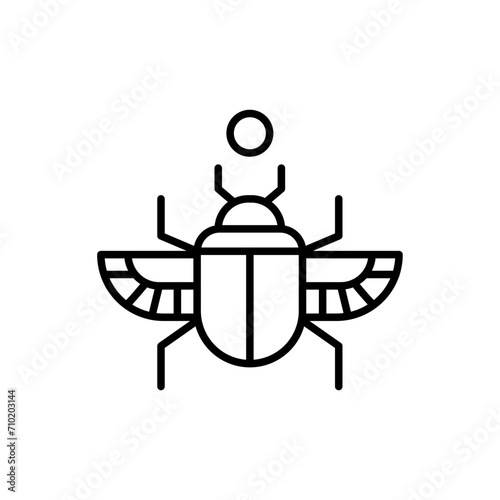 Scarab outline icons, egypt minimalist vector illustration ,simple transparent graphic element .Isolated on white background
