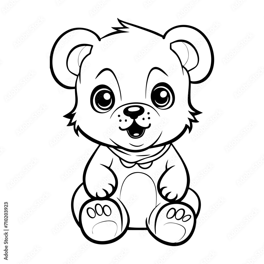 Obraz premium cute bear drawing for children. Vector illustration