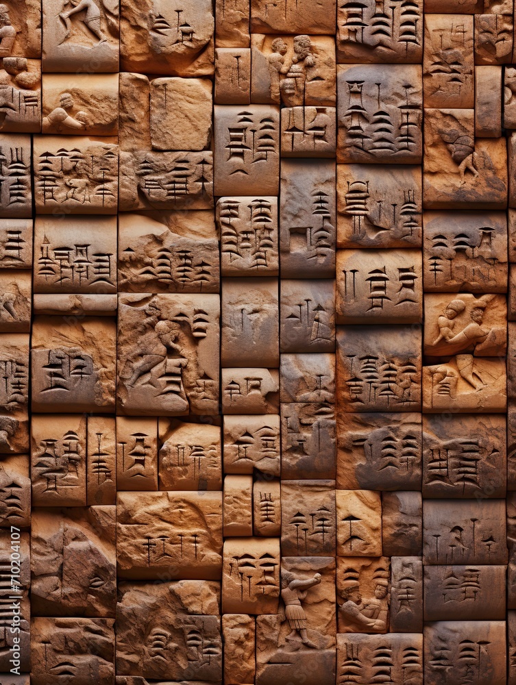 Cuneiform Tablets Wall Prints: Preserving Ancient Texts for Modern Walls - obrazy, fototapety, plakaty 