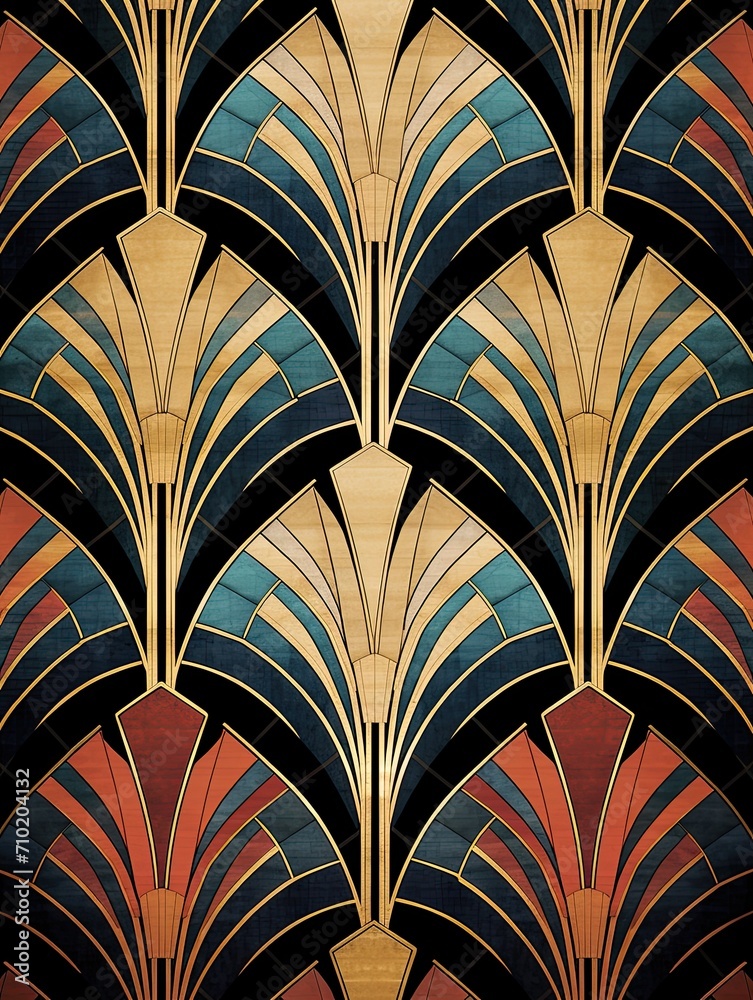 Deco Patterns Wall Art: Retro Elegance in Every Stroke Deco Patterns Wall Art: Retro Elegance in Every Stroke