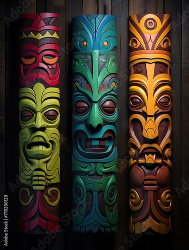 Ancestral Spirits: Totem Poles Wall Art for Unique Home Decor photo