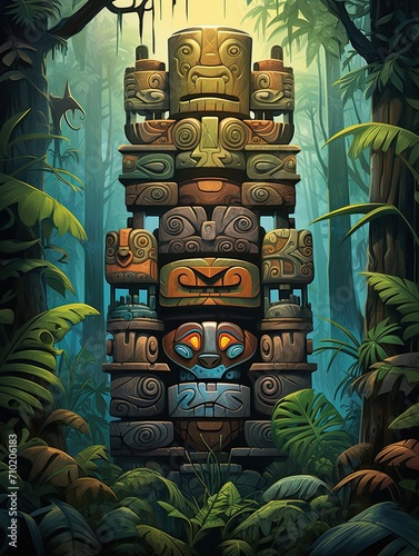 Stacked Stories: Totem Poles Wall Prints for Unique Home Decor photo