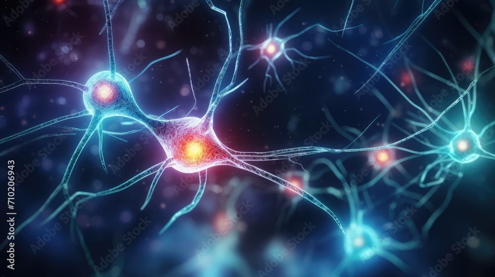 Neuronal network with neurons and synapses in brain. Neurological diseases like epilepsy and schizophrenia. Neuroimaging for diagnostic, neuromodulation and therapeutic aid neurofeedback brain mapping Neuronal network with neurons and synapses in brain. Neurological diseases like epilepsy and schizophrenia. Neuroimaging for diagnostic, neuromodulation and therapeutic aid neurofeedback brain mapping