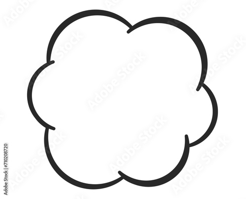 シンプルな雲形のふきだし　単品